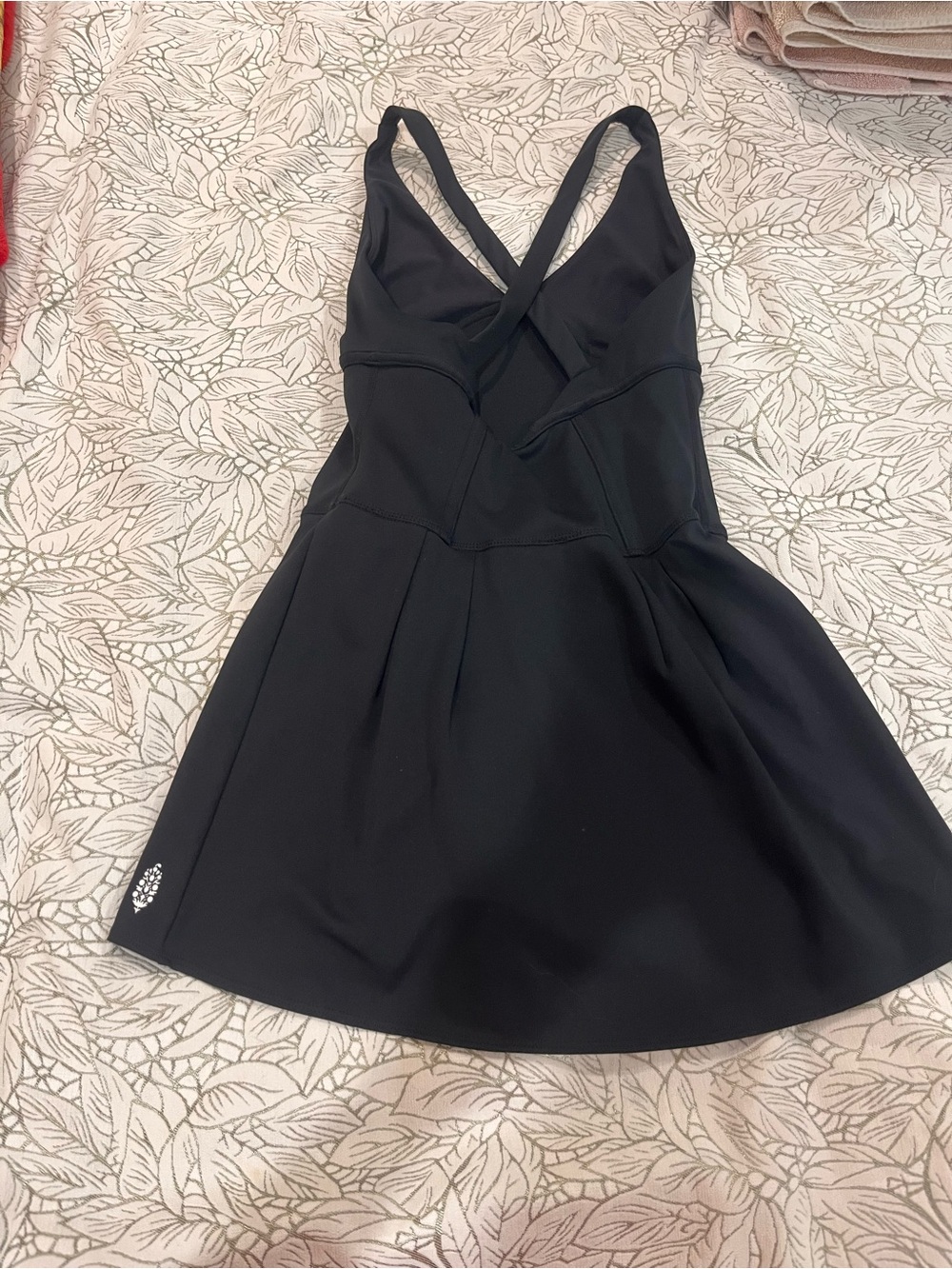 Free People Black V-Neck Fit-and-Flare Dress - Picture 4 of 11